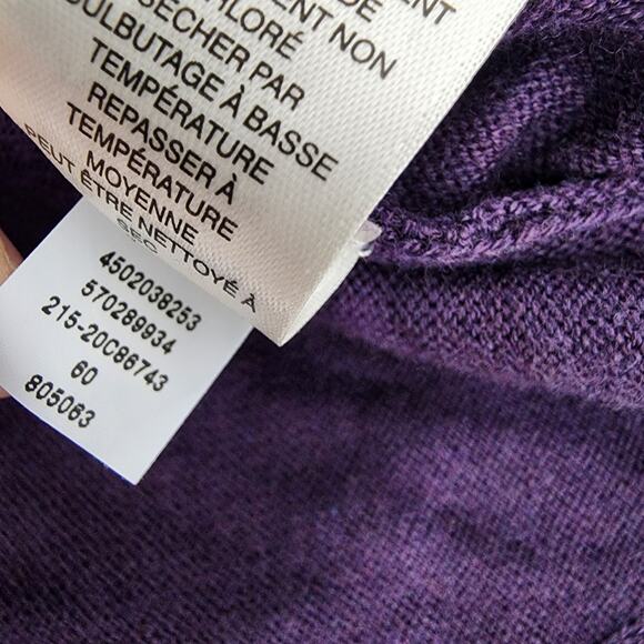 Chico's Sweater Women Sz 1 Medium Touch of Cashmere Boat Neck 3/4 Sleeve Purple - Picture 9 of 9